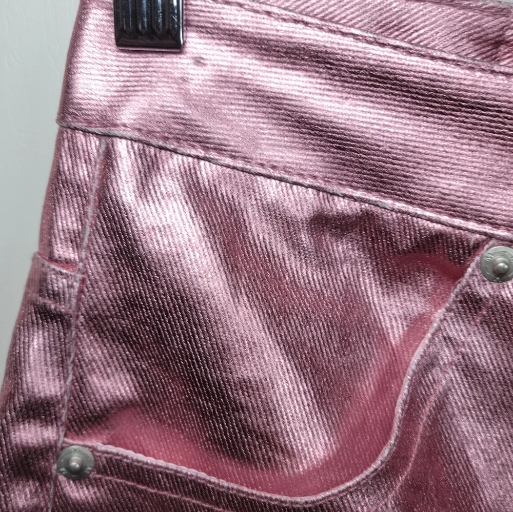 Meshki Minnie Metallic Pink Straight Jeans Size M